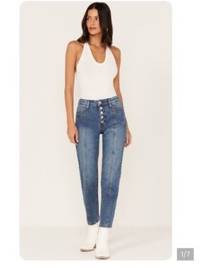 !! Cleo + Wolf High Rise Straight Jeans sz W29 L27 short cropped length